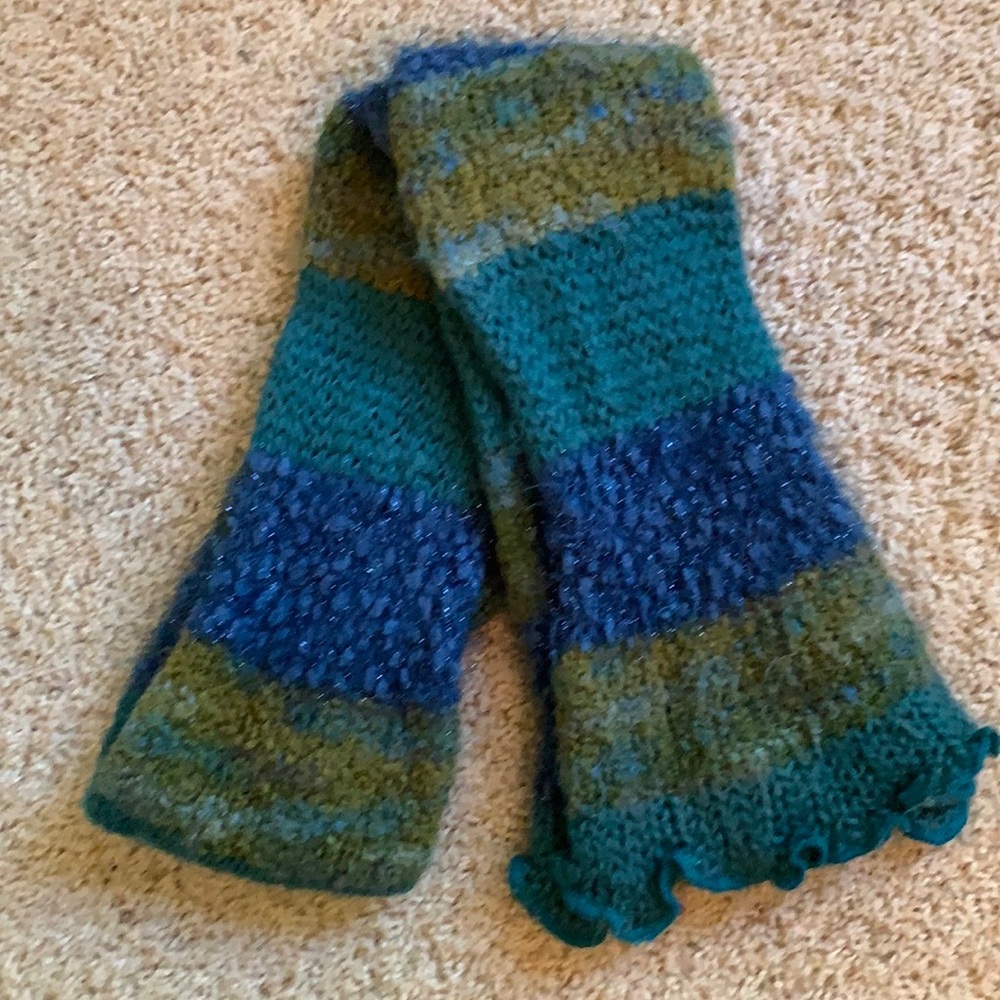 Blue, teal and green scarf